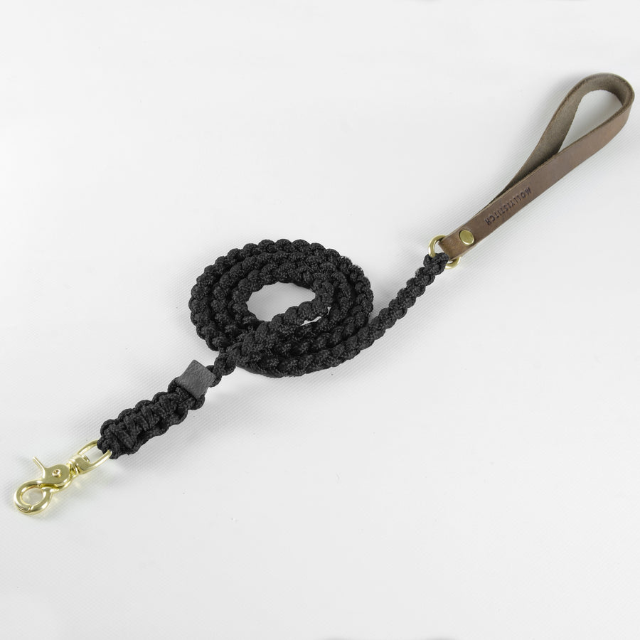 Touch of Leather Dog Leash - Nero