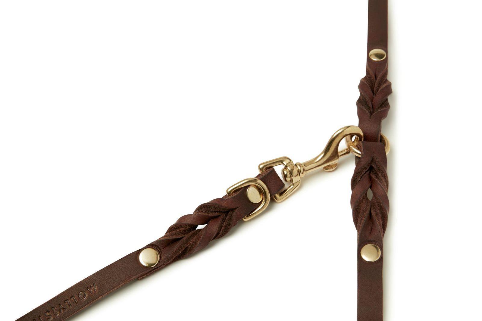 Butter Leather 3x Adjustable Dog Leash - Classic Brown - Molly and Stitch GmbH