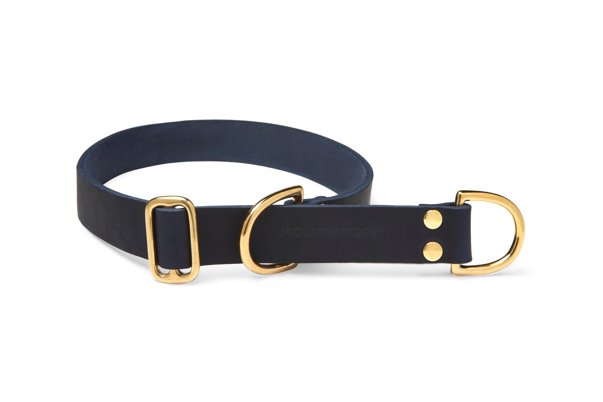 Butter Leather Retriever Dog Collar - Navy Blue - Molly and Stitch GmbH