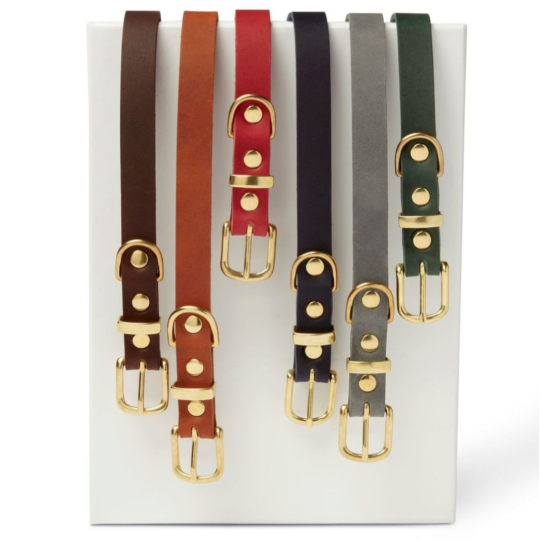 &quot;Butter&quot; Leder Hundehalsband - Sahara Cognac